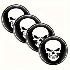 4pcs Skeleton Skull Car Wheel Center Hub Cap Stickers 56mm Car Accessories