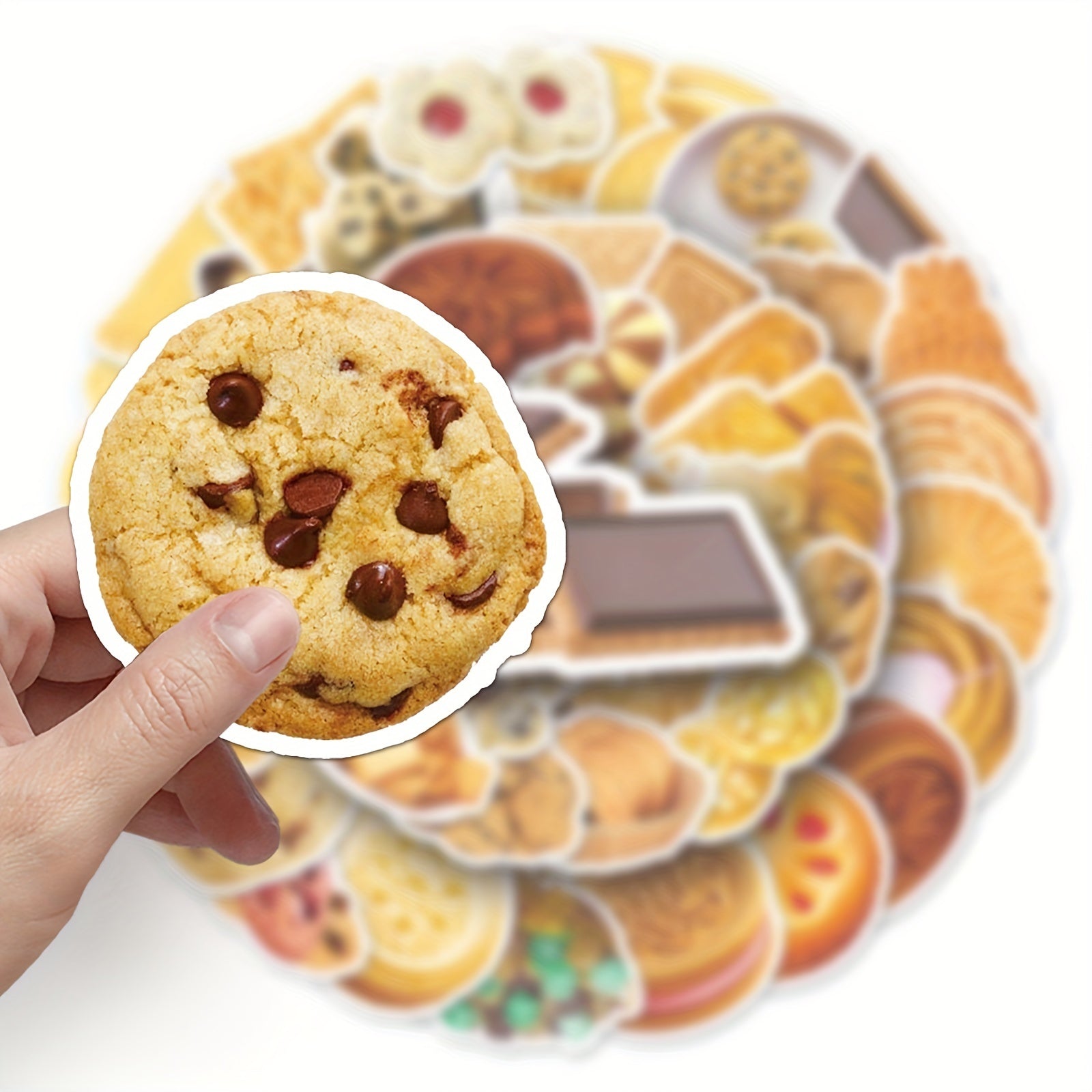50pcs Biscuit Series Doodle Stickers Waterproof Decorative DIY Creative Toys
