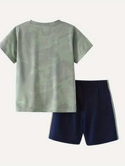 Camouflage Boy's 2pc T shirt & Shorts Set for Summer