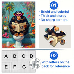 Chimpanzee Reading Newspaper Jigsaw Puzzle for Adults