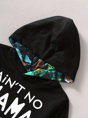 Boys Dino Print Hoodie & Pants 2pcs Set