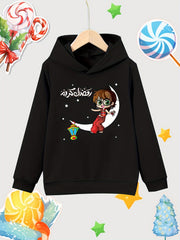Moon Print Girls Hoodie Long Sleeve Sweatshirt