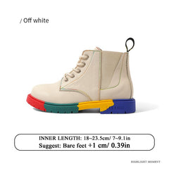 TARANIS Girls Ankle Boots Block Sole High Top Dress Shoes