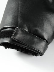 Men's Stand Collar PU Leather Jacket Coat