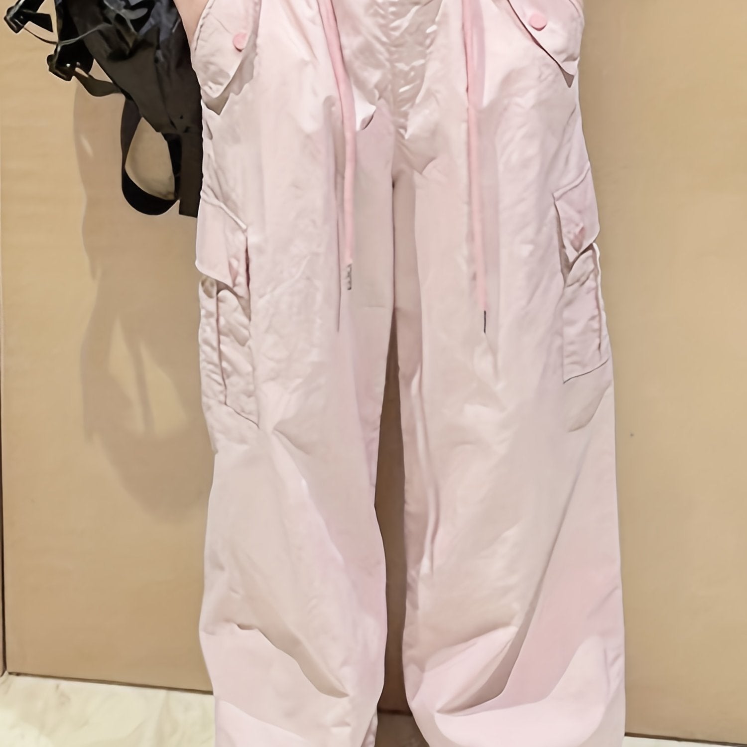 Girls' Cargo Jogger Trousers with Drawstring Waist