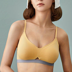 Colorblock Wireless Bra Hollow Out Breathable Intimates