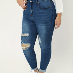 Ripped High Rise Skinny Jeans