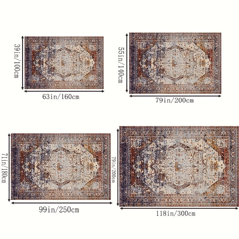 Vintage Persian Anti-Fatigue Kitchen Mat Non-Slip Carpet Washable Large Rug