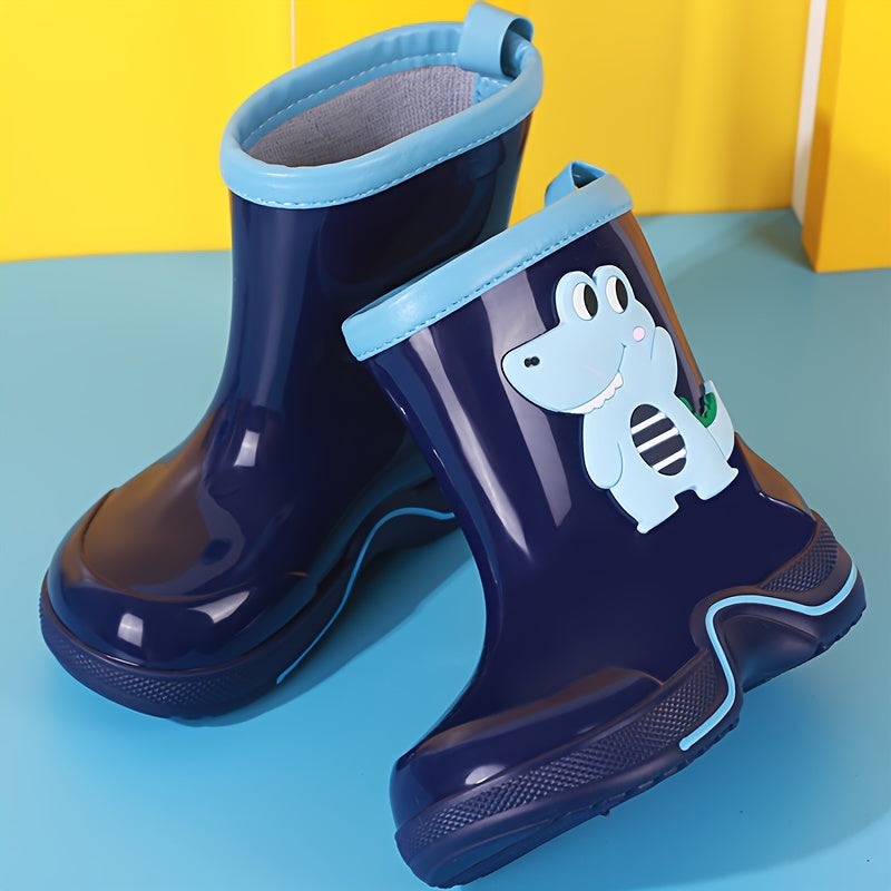 Girl's Dino Pattern Rain Boots Non Slip Waterproof Shoes