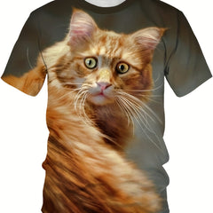 Boys' Furry Cat Graphic T Shirt 3D Print