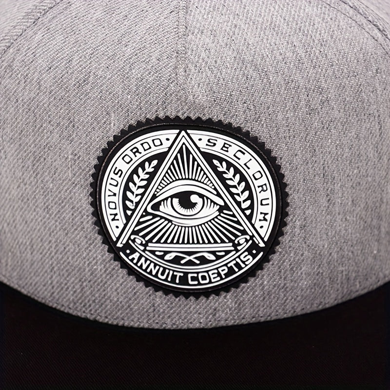 Eyes Round Label Adhesive Print Men's Hip Hop Hat