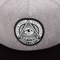 Eyes Round Label Adhesive Print Men's Hip Hop Hat