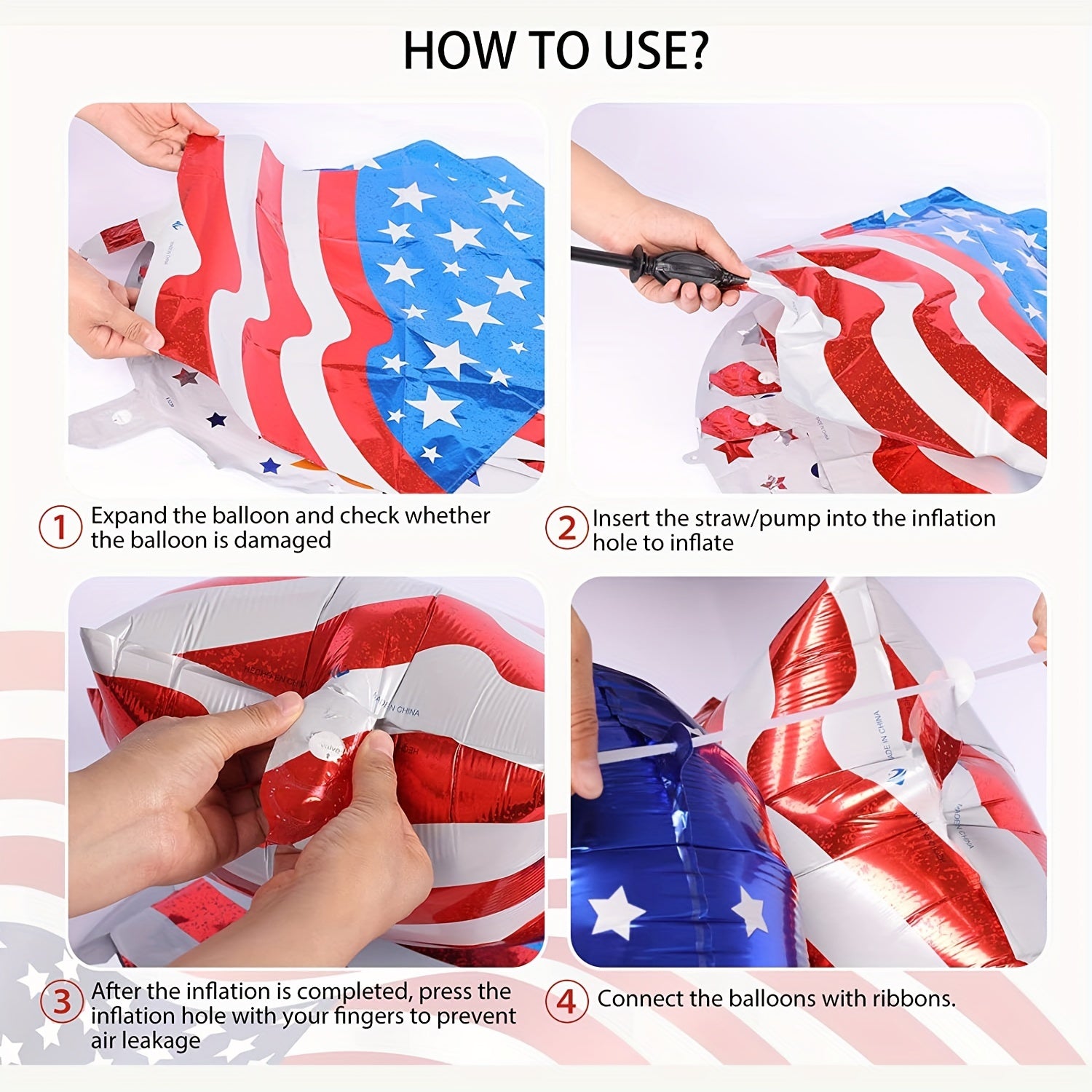 American Flag Balloons Independence Party Decoration