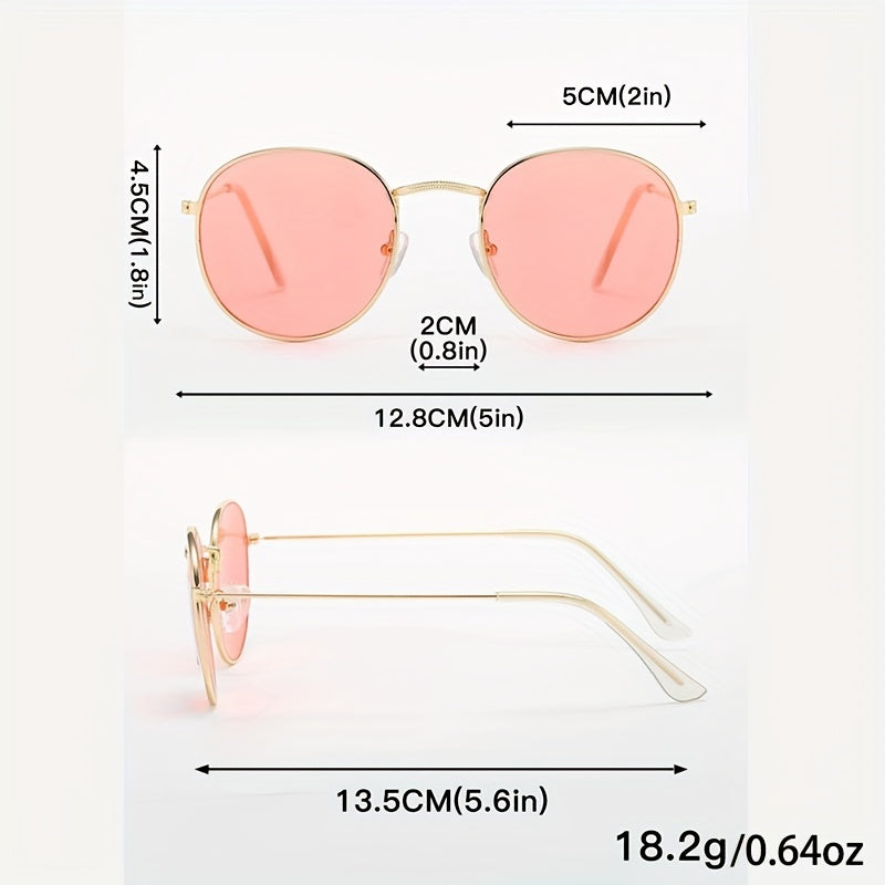 Round Metal Sunglasses Women Men UV400