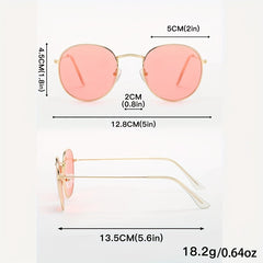 Round Metal Sunglasses Women Men UV400