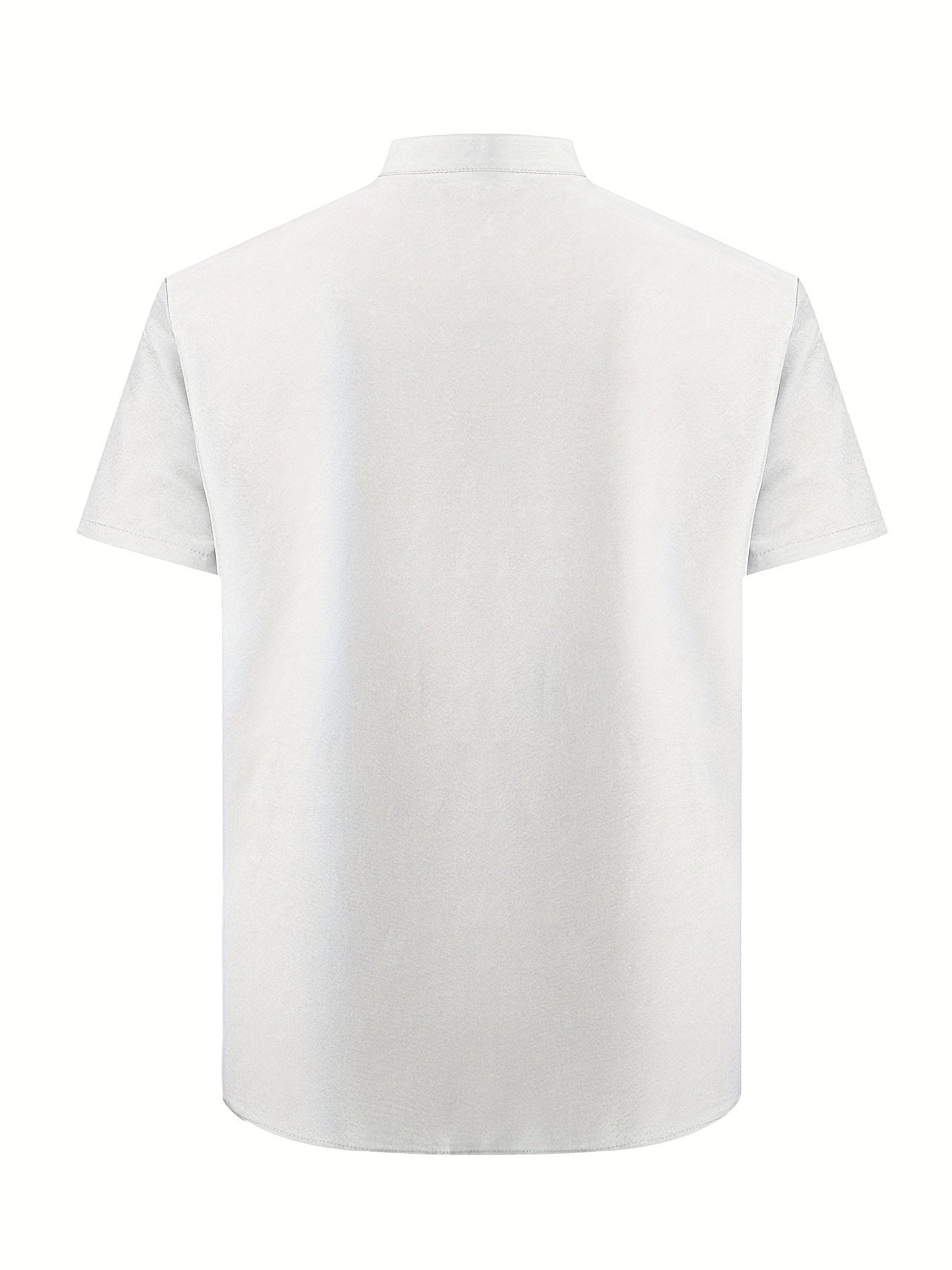 Solid Men's Casual Short Sleeve Shirt Summer Tops