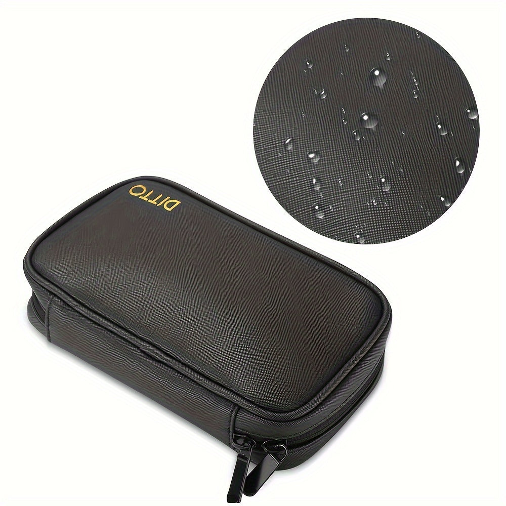 Waterproof Data Cable Storage Bag PU Leather Travel Organizer