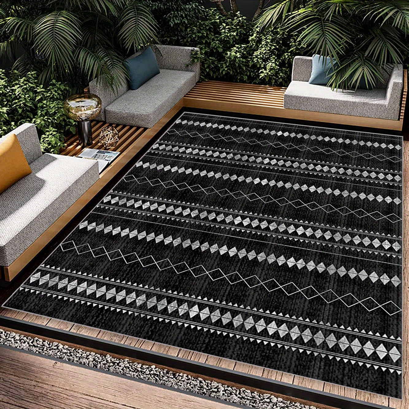 Soft Faux Sheepskin Geometric Moroccan Style Carpet