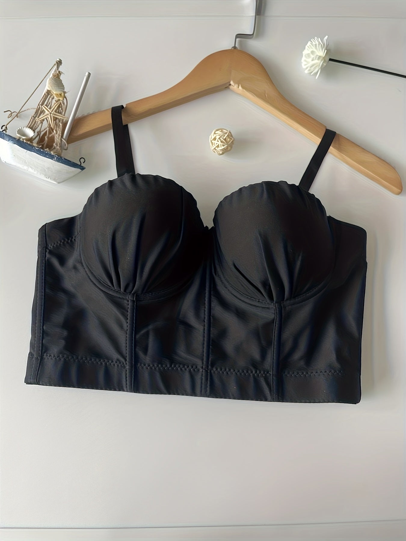 Solid Corset Bra Push Up Slimming T Shirt Bra Women's Underwear