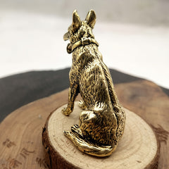 Brass Military Dog Wolf Husky Animal Model Metal Crafts