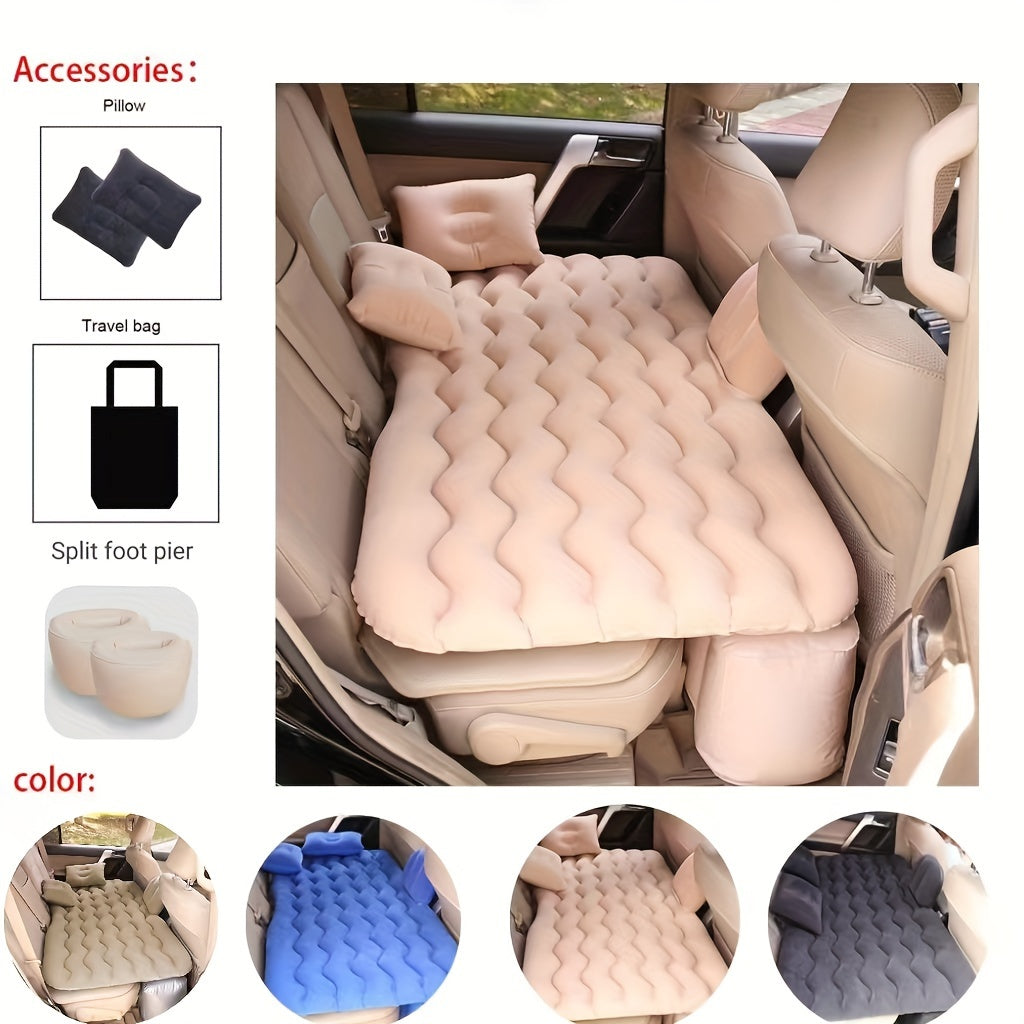 Inflatable Car Back Seat Mattress Flocking Sofa Outdoor Camping Cushion