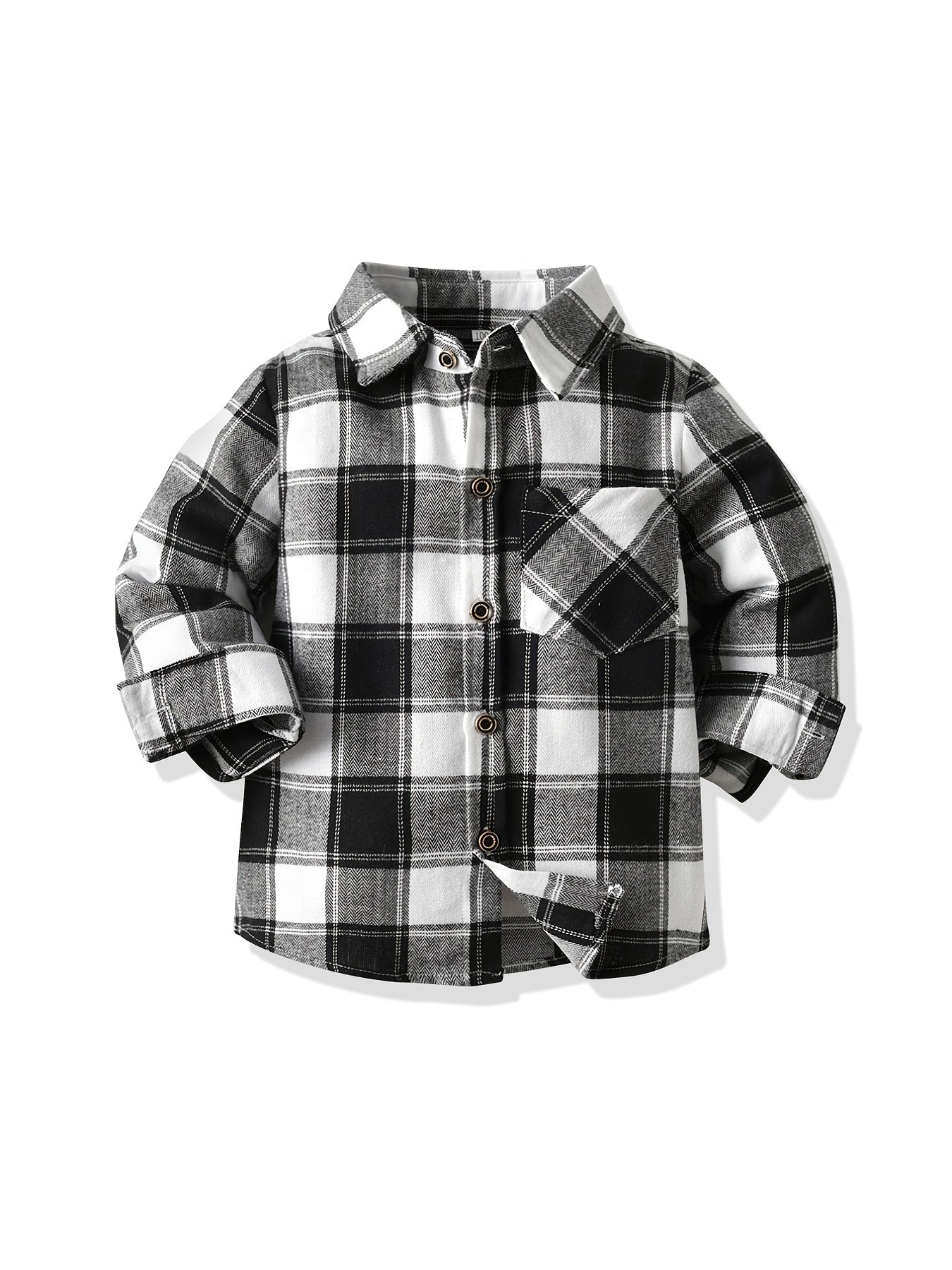 Boys Plaid Flannel Button-Up Shirt