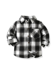 Boys Plaid Flannel Button-Up Shirt