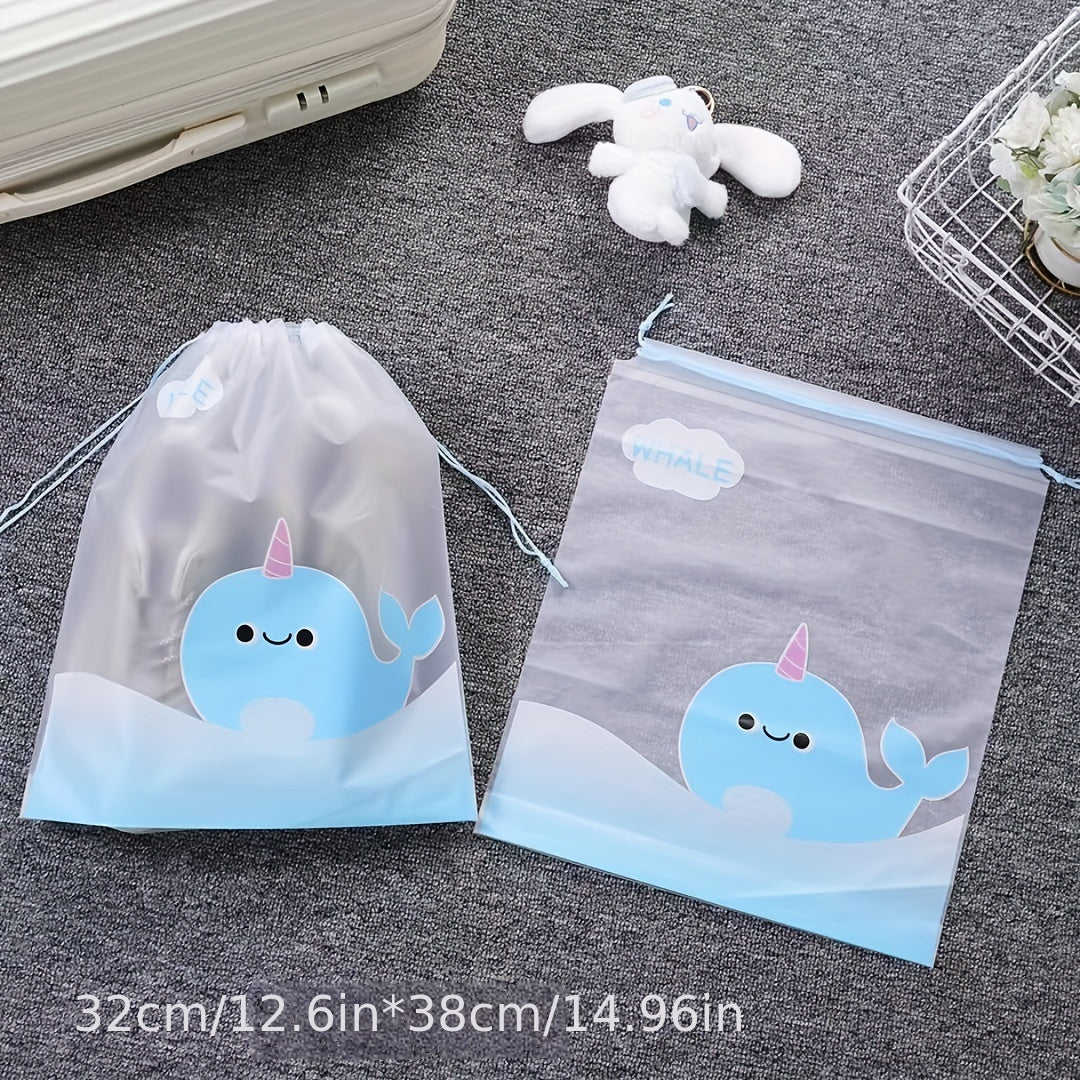 2pcs Portable Shoe Drawstring Storage Bag - Dust Proof Translucent Shoe Bag