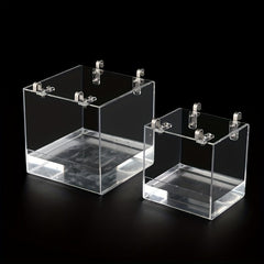 Acrylic Transparent Bird Bath Cage with Hanging Hooks Bird Feeder