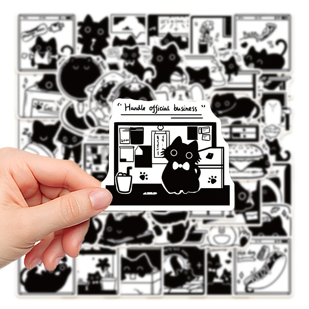 50pcs Cartoon Cat Series Graffiti Stickers Set - DIY Creative Toys