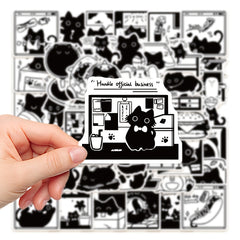 50pcs Cartoon Cat Series Graffiti Stickers Set - DIY Creative Toys