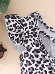 Leopard Backless Jumpsuit for Toddler Kids