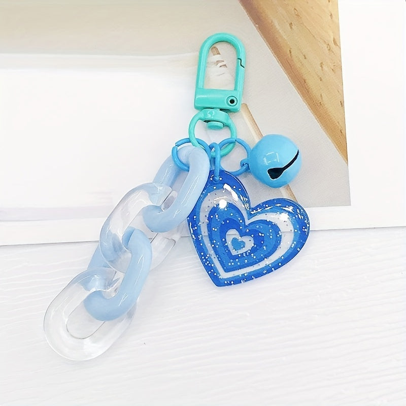 Love Bell Car Keychain Colored Acrylic Bag Pendant Ornament