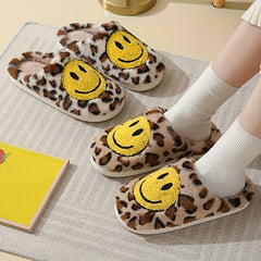 Women's Cozy Leopard Print Fuzzy Slippers