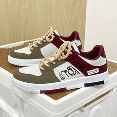 Men's Block Lace-up Skate Shoes Outdoor Casual Sneakers