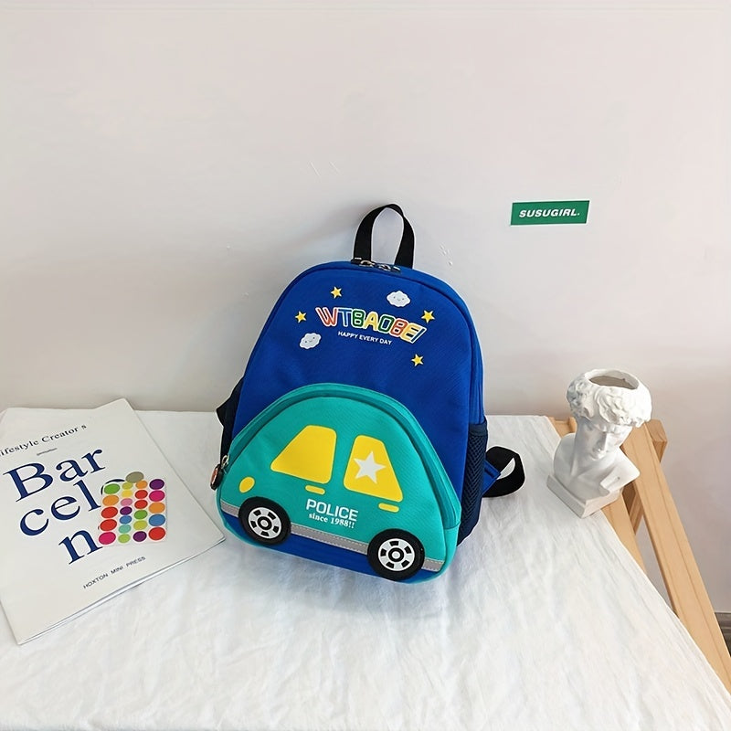 Car Pattern Kids Backpack for Kindergarten Boys and Girls