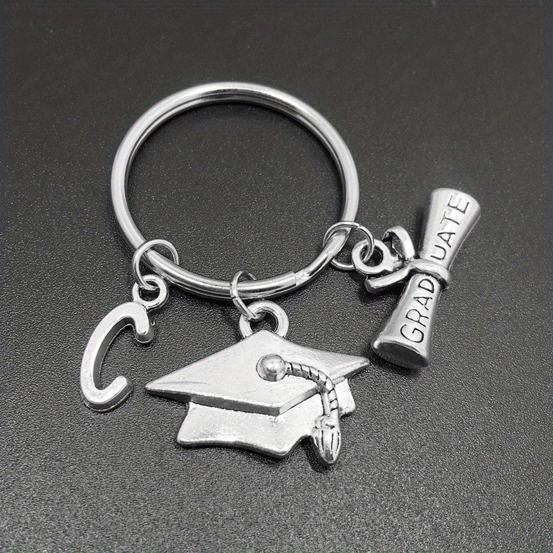 Graduation Hat Keychain Metal Key Ring Purse Backpack Car Charm Souvenir Gift