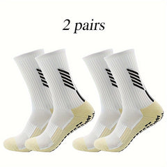 2 Pairs Non Slip Breathable Soccer Socks