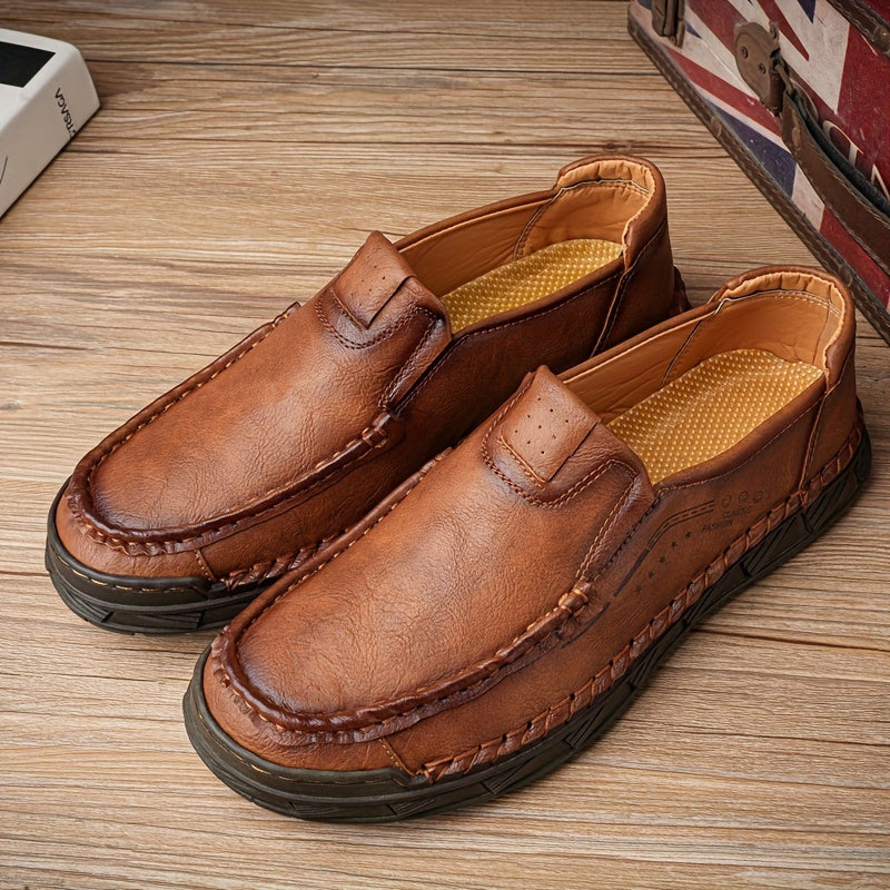 Men's Casual Slip On Leather Driving Shoes Soft Sole