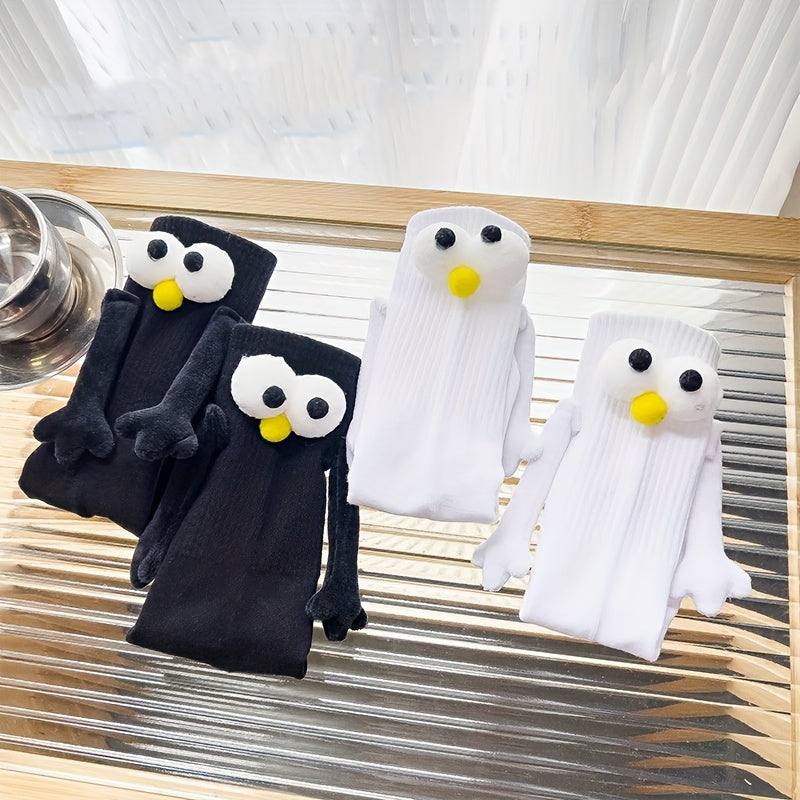 Men's Magnetic Holding Hands Crew Socks 2 Pairs