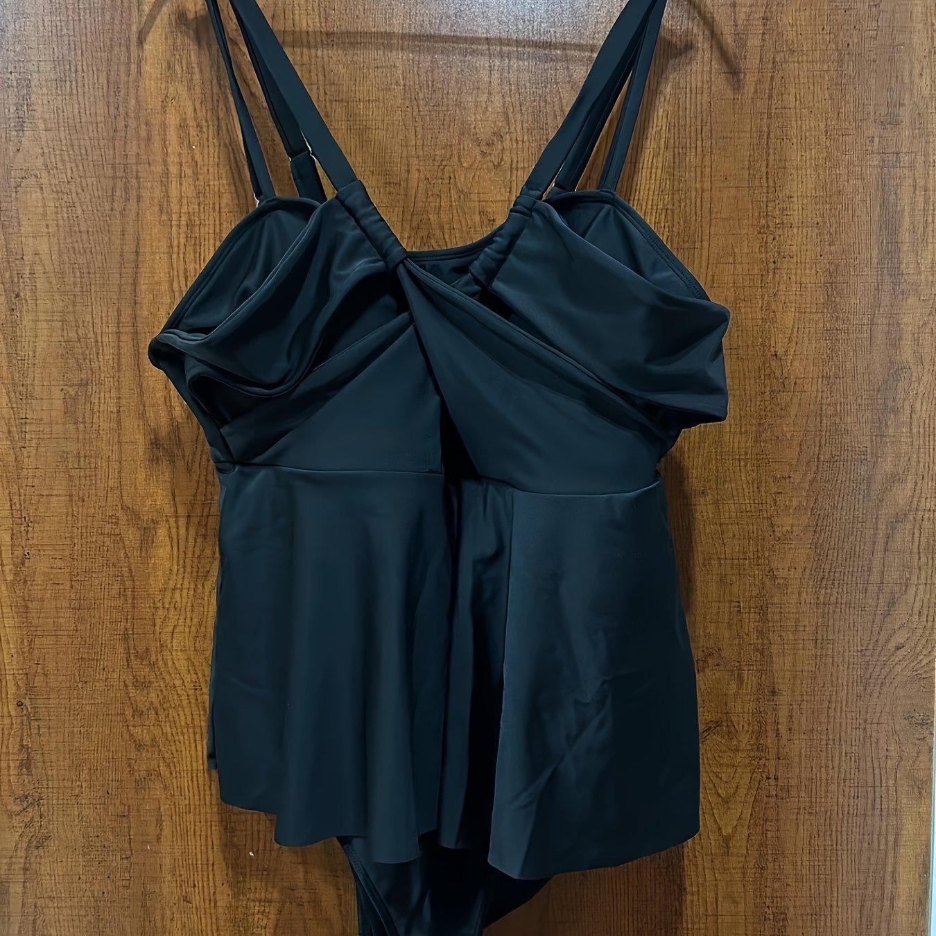 Solid V Neck Crisscross One Piece Bathing Suit