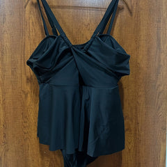 Solid V Neck Crisscross One Piece Bathing Suit