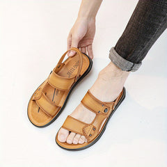Men Non Slip Sandals Leather Quick Dry Beach Shoes