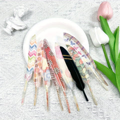 10pcs Printed Goose Feather DIY Clothing Accessories