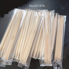 75pcs Wooden Sweater Needle Crochet Set Double Head Carbonization Rod Needle Woo
