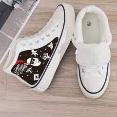 Christmas Plush Lined Thermal Chunky Canvas Sneakers