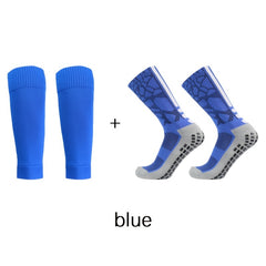 Silicone Non-slip Football Socks Set with Shin Guard Sock