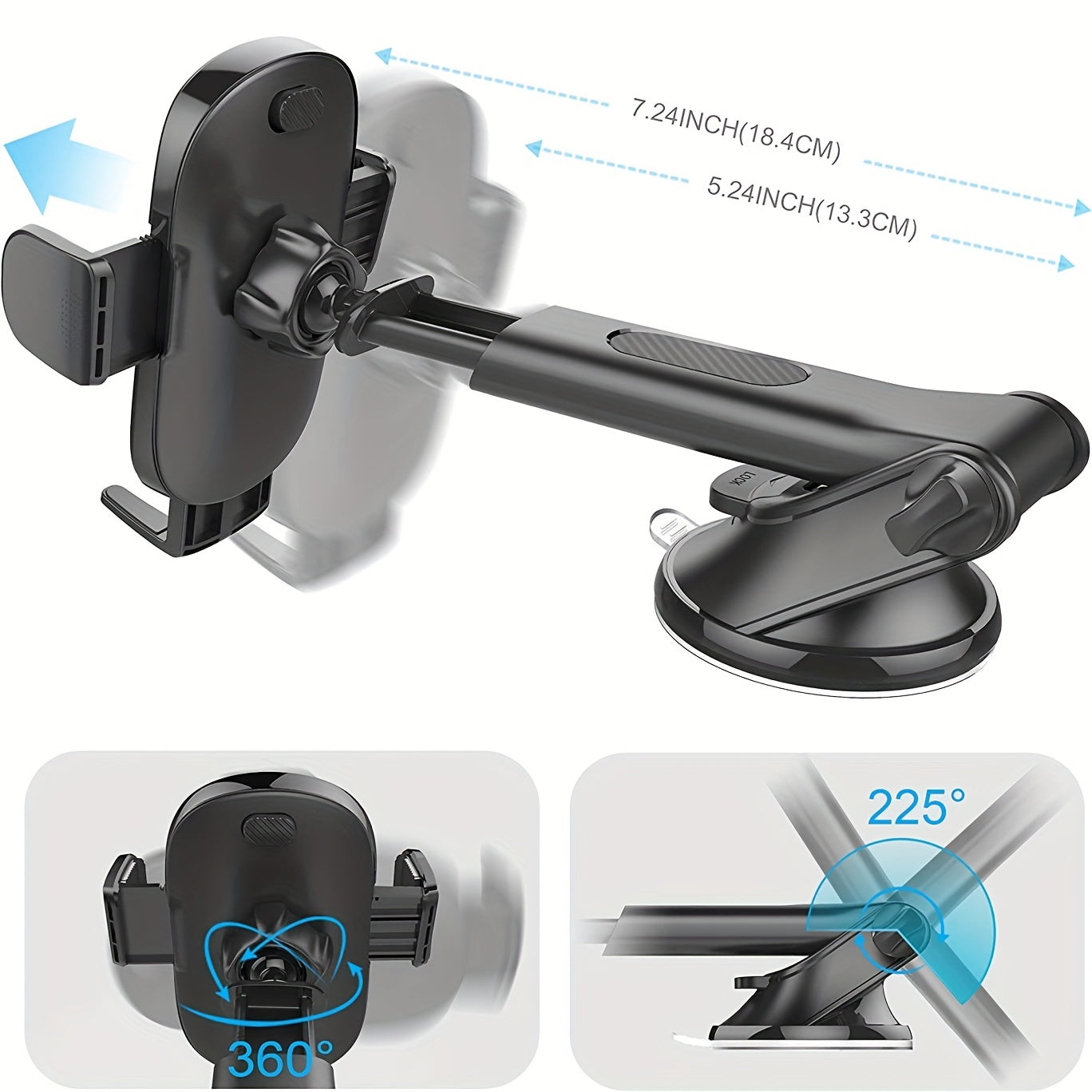 Suction Cup Car Phone Holder Mount with Ultra Sticky Gel Pad
