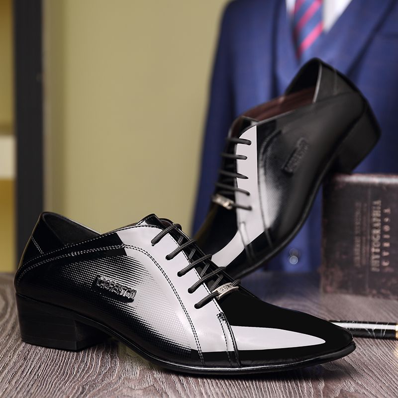 LAORENTOU Men's Leather Pointed Toe Dress Shoes