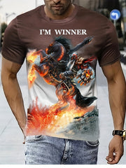 Street Style Winner Pattern Tee Shirt for Men